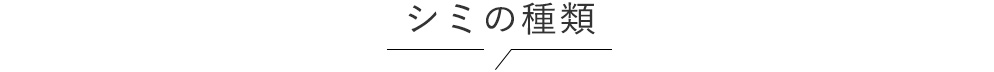 シミの種類